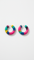 Graffiti pink acrylic hoop earrings