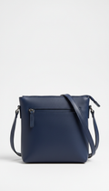 Metro blue leather crossbody bag