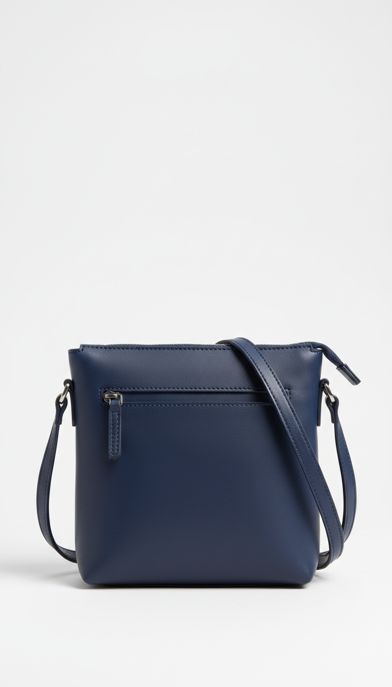 Metro blue leather crossbody bag