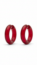 Electric Red Acrylic Hoop Earrings