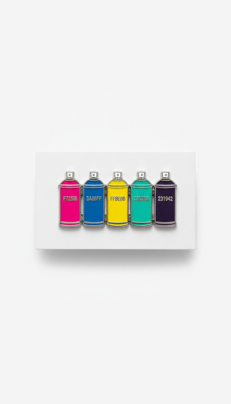 Spray can teal enamel pin pack
