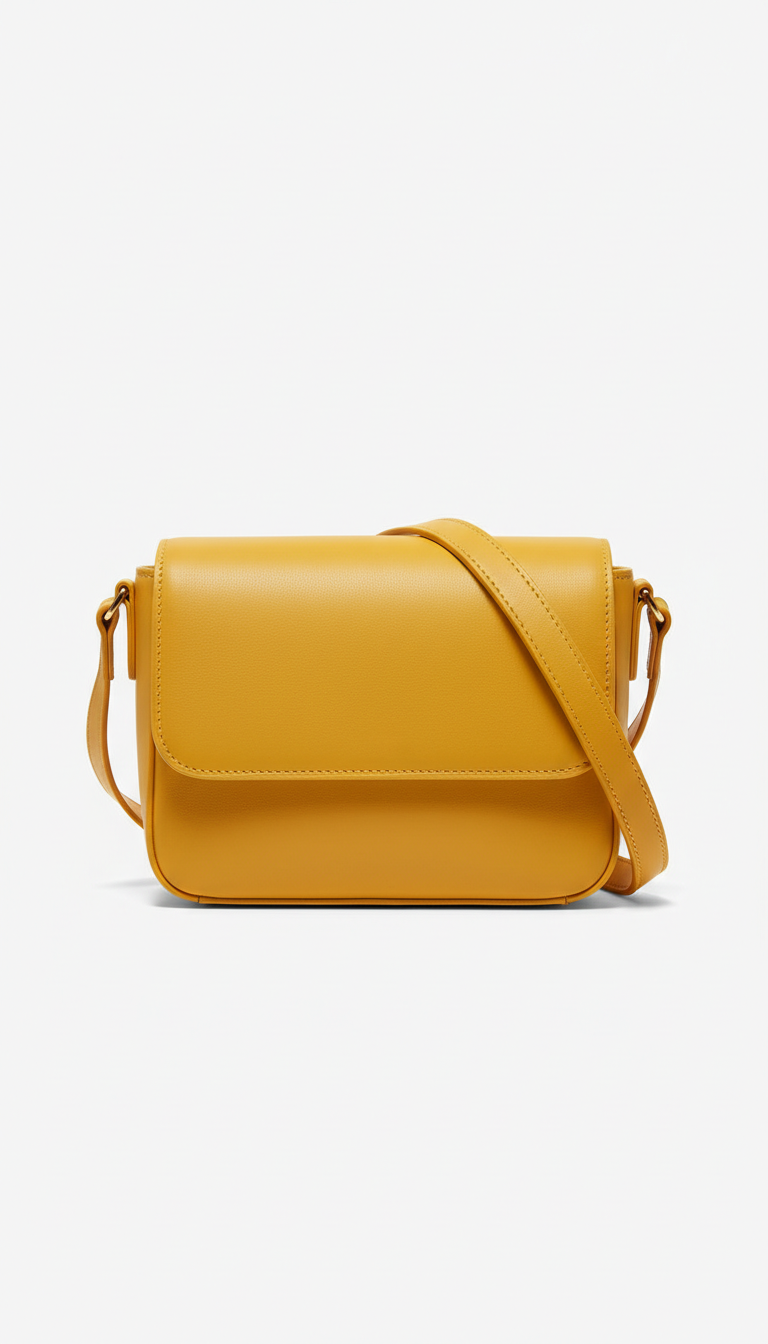 Taxi Yellow Leather Crossbody Bag