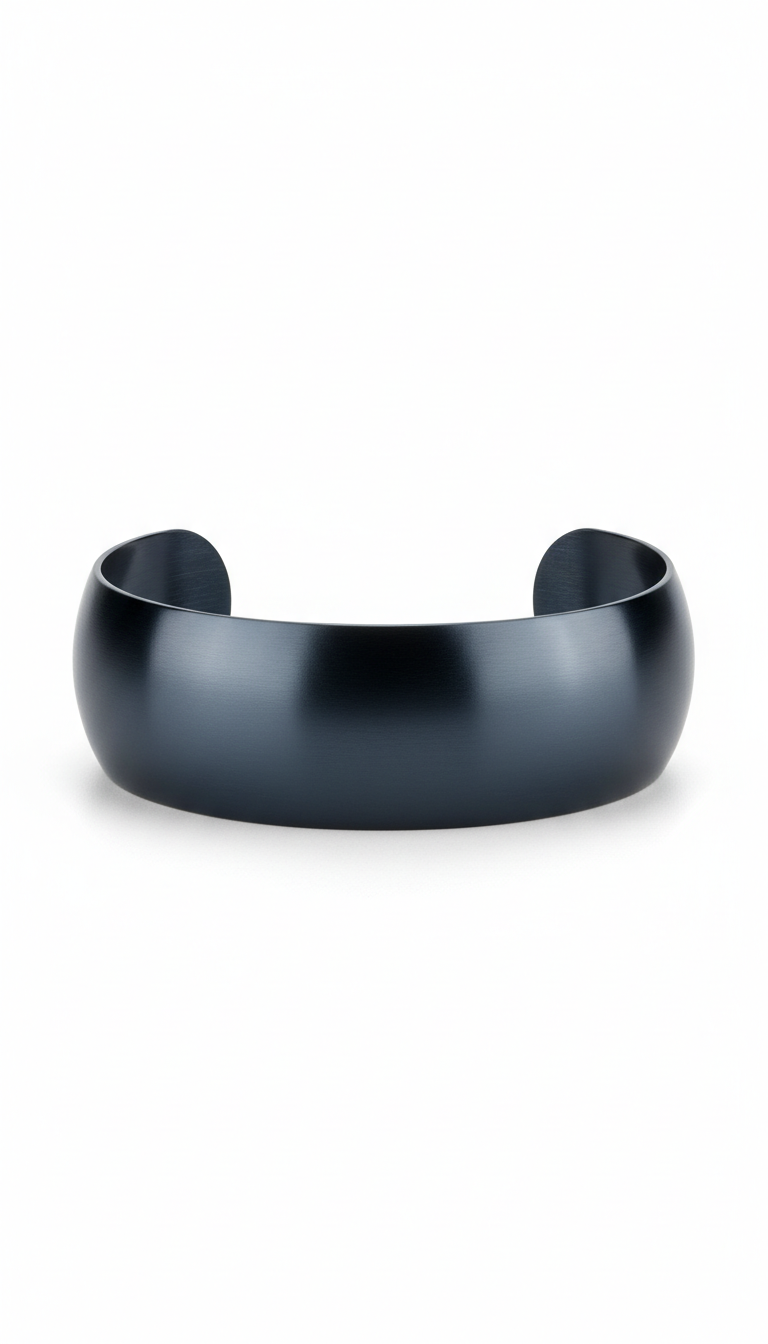 Midnight Asphalt Metal Cuff Bracelet