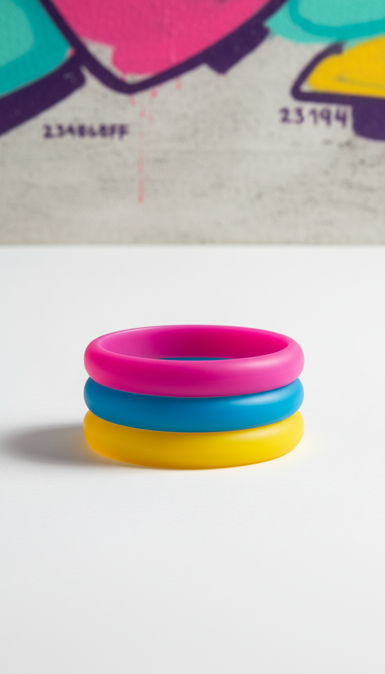 Neon amber layered bangle set